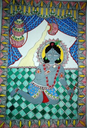 buy mithila painting of child krishna