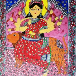 Buy mithila painting of Goddess Durga