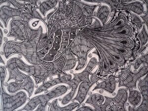 buy mithila painting of a peacock