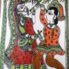 Greeting Card with Mithila painting of Couple Playing Dandiya