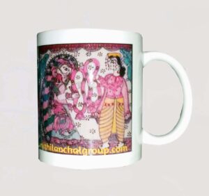 Unique Ceramic Mug with Mithila Painting of Saurath Sabha