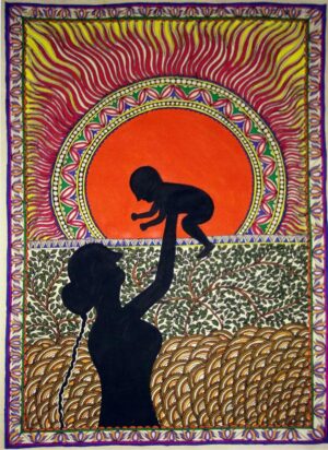 Buy Mithila painting of a mother's love