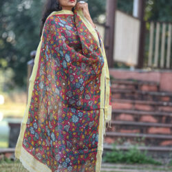 Kalamkari Hand-Painted Handloom Silk Cotton Stole