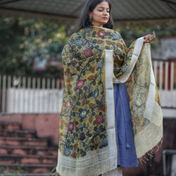 Kalamkari Hand-Painted Handloom Silk Cotton dupatta