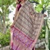 Kantha Stitch Hand Embroidered Tussar Silk Dupatta