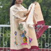 Pattachitra Hand Painted Silk Tussar Silk Ikkat Dupatta