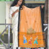 Pattachitra Hand Painted Cotton Ikkat Dupatta