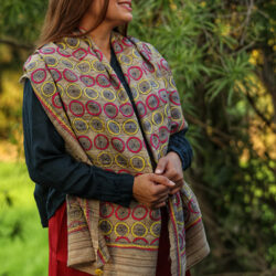 Kantha Stitch Hand-Embroidered Tussar silk Stole