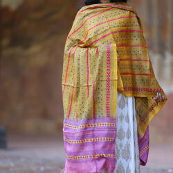 Kantha Stitch Tussar Silk Hand Embroidered Dupatta