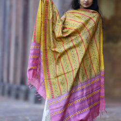 Kantha Stitch Tussar Silk Hand Embroidered Dupatta