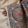 Madhubani Hand-painted Radha Krishna Tussar Silk Saree