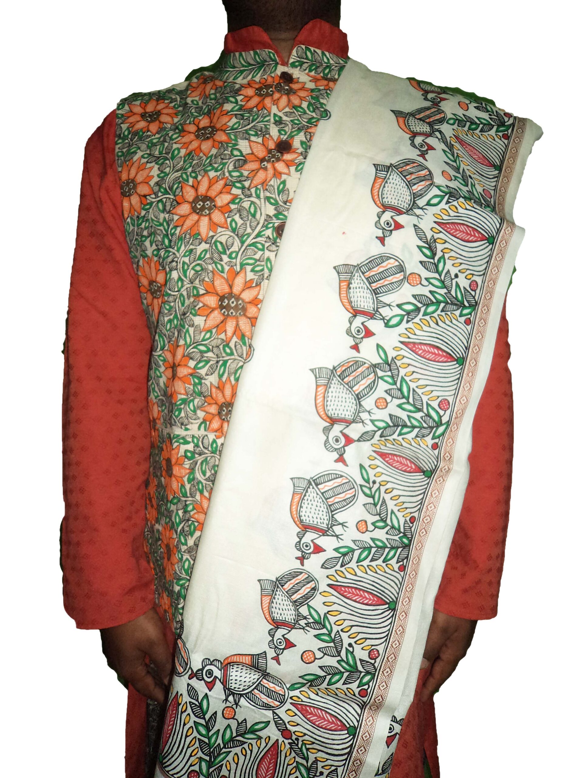 bandi/waistcoat with mithila painting