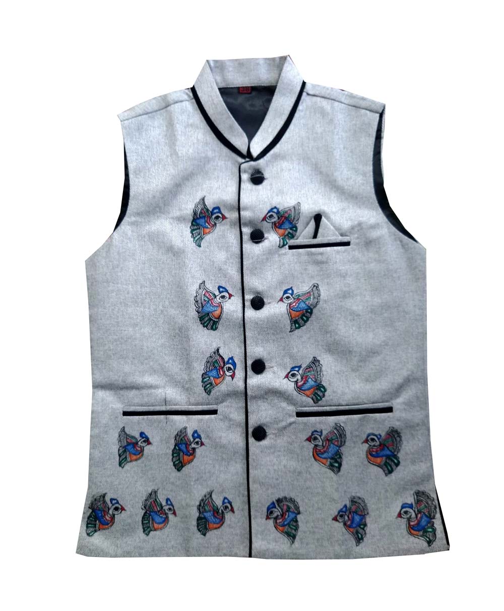 Waistcoat with mithila painting for men